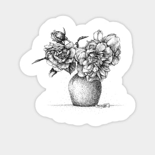 Black and white bouquet of roses Sticker